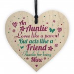Auntie Gifts Friendship Sister Birthday Gifts Wooden Heart Sign 