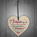 Auntie Gifts Friendship Sister Birthday Gifts Wooden Heart Sign 