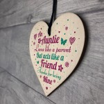 Auntie Gifts Friendship Sister Birthday Gifts Wooden Heart Sign 