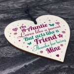 Auntie Gifts Friendship Sister Birthday Gifts Wooden Heart Sign 