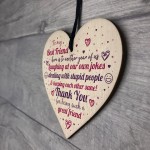 Best Friend Friendship Handmade Wood Heart Plaque Keepsake Gift