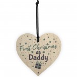 First 1st Christmas As Daddy Tree Decoration Bauble Wooden Heart