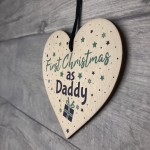 First 1st Christmas As Daddy Tree Decoration Bauble Wooden Heart