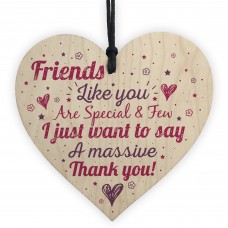 Friendship Best Friend Gift Wood Heart Plaque Birthday Thank You