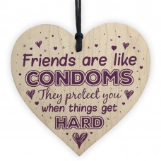 Novelty Friendship Gift Rude Best Friend Birthday Wood Heart 