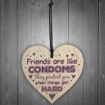 Novelty Friendship Gift Rude Best Friend Birthday Wood Heart 