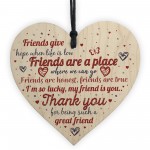 Friendship Plaque Best Friend Gift Wood Heart Sign Thank You