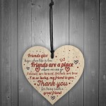 Friendship Plaque Best Friend Gift Wood Heart Sign Thank You