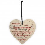 Friendship Plaque Best Friend Gift Wood Heart Sign Thank You