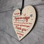 Friendship Plaque Best Friend Gift Wood Heart Sign Thank You