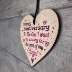 Handmade Wedding Anniversary Wood Heart Plaque Gift For Him Her