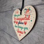Love Brings You Home Shabby Chic Wooden Heart Memorial Plaque 