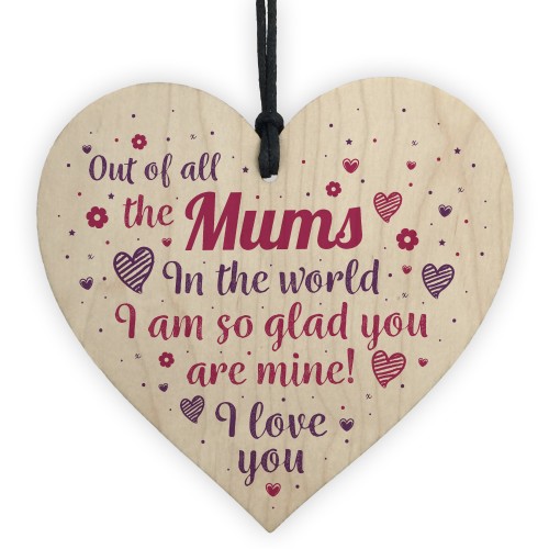 Mothers Day Mum Birthday Christmas Gift Shabby Chic Wooden Heart