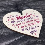 Mothers Day Mum Birthday Christmas Gift Shabby Chic Wooden Heart