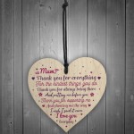 THANK YOU Gift For Mum Mummy Birthday Christmas Heart Plaque