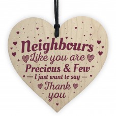 Neighbour Friendship Gift Handmade Wooden Heart Plaque Sign
