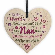 NAN Birthday Christmas Gift Handmade Wood Heart Sign Keepsake