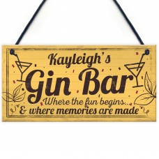 Personalised Gin Bar Signs Gin Gifts for Women Gin Lovers
