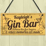 Personalised Gin Bar Signs Gin Gifts for Women Gin Lovers