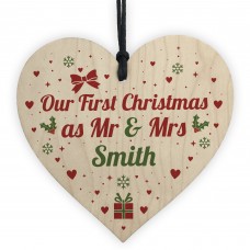 PERSONALISED First 1st Christmas as Mr & Mrs Bauble Decoration