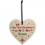 PERSONALISED First 1st Christmas as Mr & Mrs Bauble Decoration