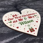 PERSONALISED First 1st Christmas as Mr & Mrs Bauble Decoration