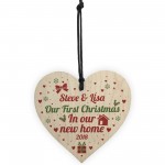 PERSONALISED First Christmas In New Home Wooden Heart Plaque