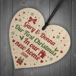 PERSONALISED First Christmas In New Home Wooden Heart Plaque