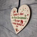 PERSONALISED First Christmas In New Home Wooden Heart Plaque