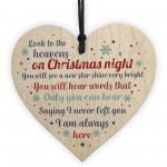 Christmas Memorial Decoration Bauble Wooden Heart Sign Keepsake