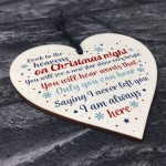 Christmas Memorial Decoration Bauble Wooden Heart Sign Keepsake