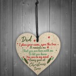 DAD Memorial Christmas Tree Bauble Wooden Heart Decoration