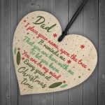 DAD Memorial Christmas Tree Bauble Wooden Heart Decoration