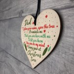 DAD Memorial Christmas Tree Bauble Wooden Heart Decoration