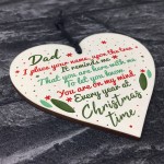 DAD Memorial Christmas Tree Bauble Wooden Heart Decoration