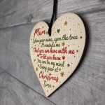 Mum Memorial Christmas Tree Bauble Decoration Wooden Heart Sign