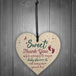 Baby Shower THANK YOU Wooden Heart Favour Tags Plaques