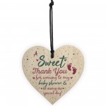 Baby Shower THANK YOU Wooden Heart Favour Tags Plaques