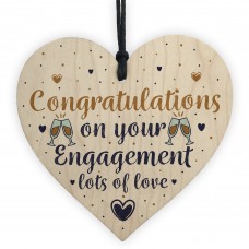 Wedding Engagement Gift Congratulations Wooden Heart Plaque Gift