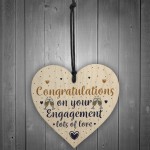 Wedding Engagement Gift Congratulations Wooden Heart Plaque Gift