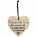 Wedding Engagement Gift Congratulations Wooden Heart Plaque Gift