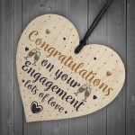 Wedding Engagement Gift Congratulations Wooden Heart Plaque Gift