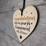 Wedding Engagement Gift Congratulations Wooden Heart Plaque Gift