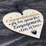 Wedding Engagement Gift Congratulations Wooden Heart Plaque Gift