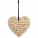 Wedding Engagement Couple Gift Congratulations Wood Heart Plaque