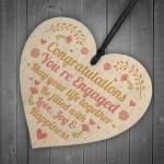 Wedding Engagement Couple Gift Congratulations Wood Heart Plaque