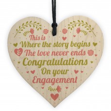 Congratulations On Your Engagement Wedding Gift Wood Heart Sign