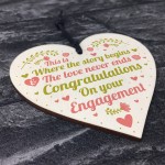 Congratulations On Your Engagement Wedding Gift Wood Heart Sign