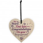 Engagement Gift Keepsake Wooden Heart Plaque Wedding Mr & Mrs