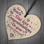 Engagement Gift Keepsake Wooden Heart Plaque Wedding Mr & Mrs